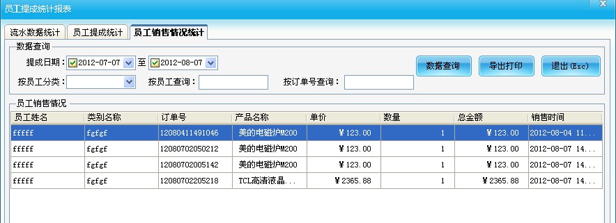 員工銷售數(shù)據(jù)統(tǒng)計